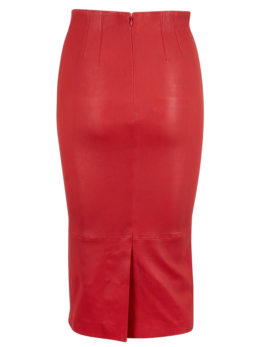 NWT Veronica Beard Kaliyah Leather Pencil Skirt Vintage Red Size 4 Midi